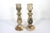 1960s Pair of Vintage Marble Candle Holders With Beautiful Veining Natural Stone For Sale - Image 5 of 11