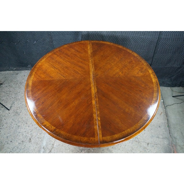 Wood Ethan Allen American Empire Matchbook Cherry Extendable Neoclassic Dining Table For Sale - Image 7 of 18