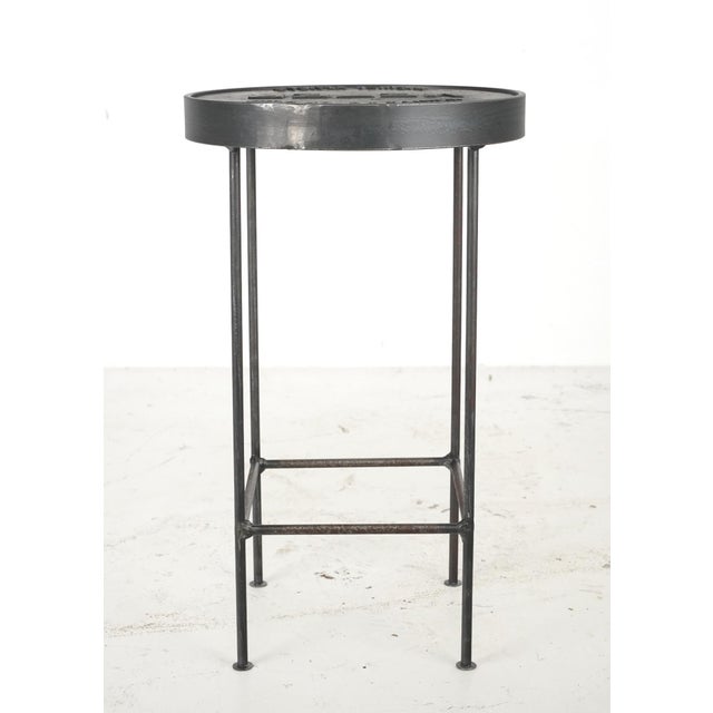 Wichita Water Dept. Water Meter Cover Stool Side Table For Sale - Image 9 of 11