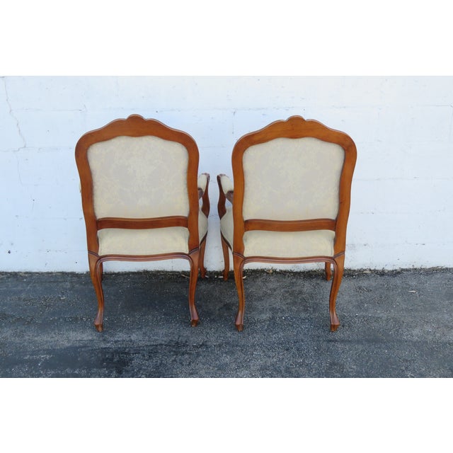 Late 20th Century Ethan Allen French Living Bed Room Den Fireplace Side Chairs a Pair 6261 For Sale - Image 5 of 18