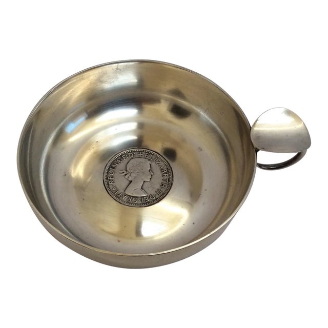 Silver Tastevin With Silver Coin For Sale