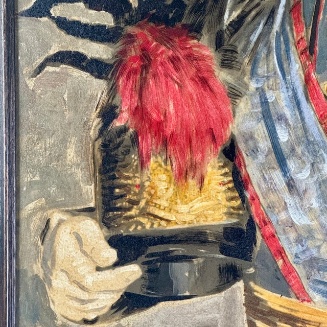 1960s One Patched Eye 1960s Vintage Framed Oil on Board Painting of Military Man For Sale - Image 5 of 12