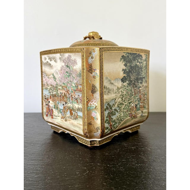 Fine Japanese Satsuma Ceramic Lidded Jar by Matsumoto Hozan For Sale - Image 17 of 18