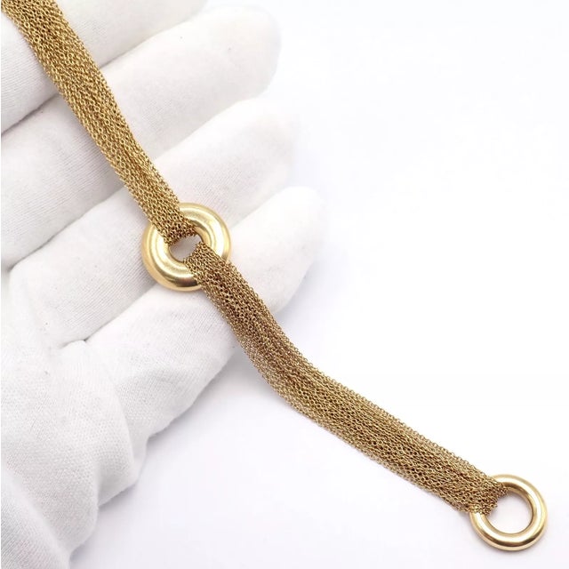 Tiffany & Co. Yellow Gold Mesh Multi Strand Chain Toggle Bracelet For Sale In Philadelphia - Image 6 of 11