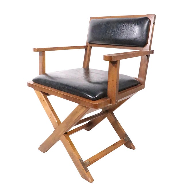 Wood Stylized Directors Chair by Bernhardt C. 1970's For Sale - Image 7 of 10