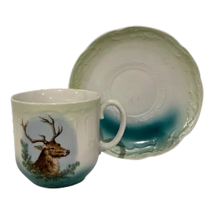Late 19th Century Shaving Mug With Stag Deer