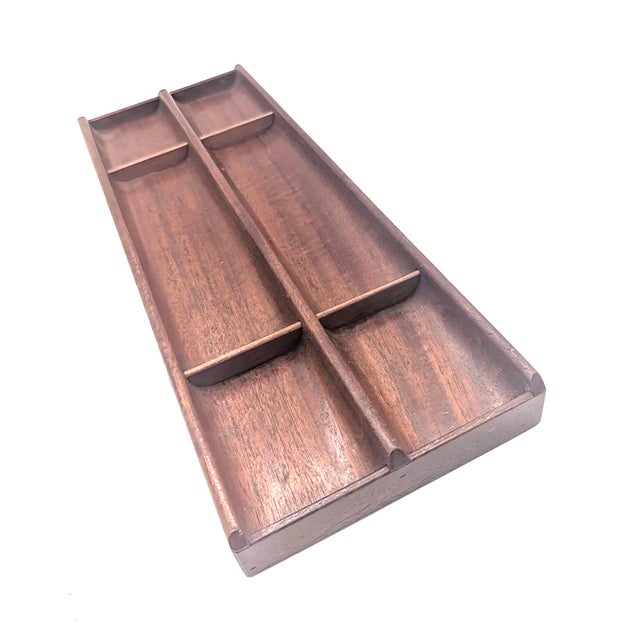 Wood Mid 20th Century Danish Teak Wood Drawer Tray Organizer or Vide Poche For Sale - Image 7 of 11