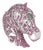 Vintage Style 4.1 Ct Pavé Set Ruby Horse Head Unisex Brooch - Luxury Christmas Gift For Sale