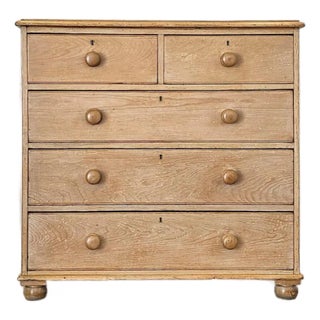 Antique English Bleached Pine Chest of Drawers (Dresser)- Circa 1870 For Sale