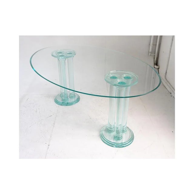 Oval Crystal Dining Table For Sale - Image 4 of 8