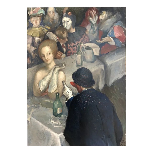 Giannino Marchig, La Paternale, 1973, Oil on Canvas For Sale