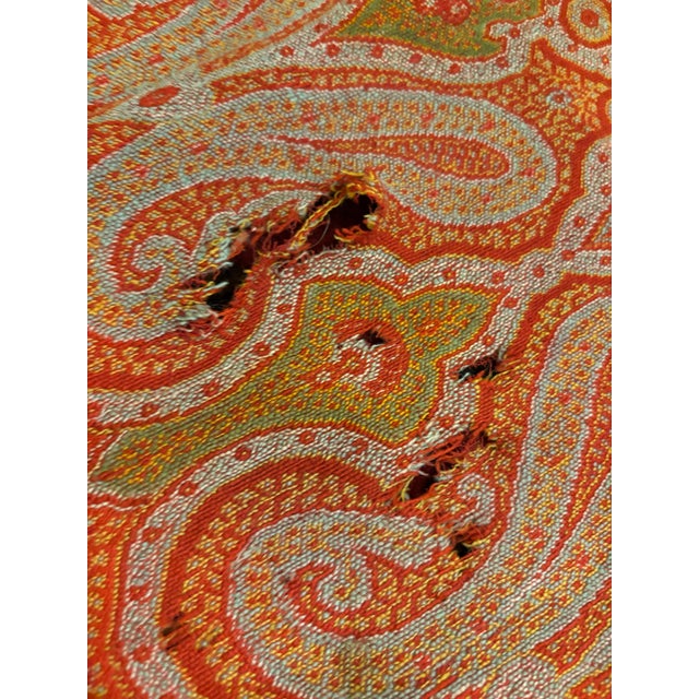 Red Antique Indian Paisley Shawl Throw [Tv] For Sale - Image 8 of 12