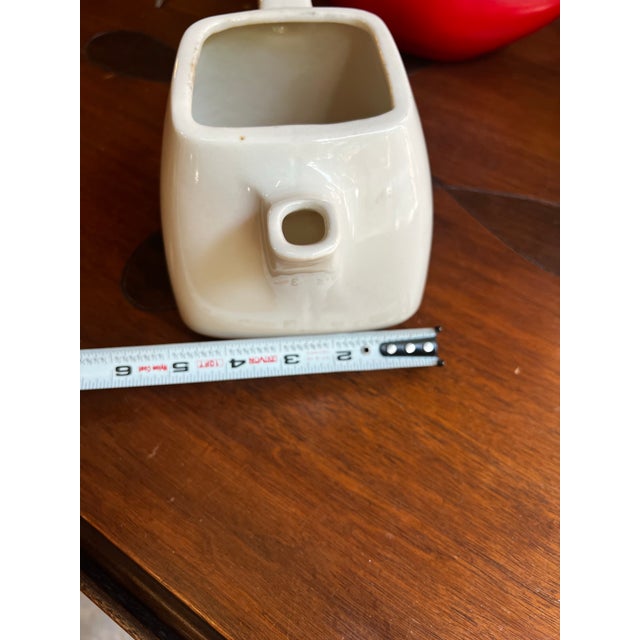 Vintage White Ceramic Square Teapot For Sale - Image 4 of 7