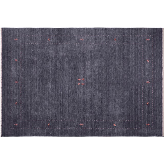 Contemporary Gabbeh Adalyn Grayish Blue Wool Rug - 8'3''x10'0'' For Sale - Image 9 of 9