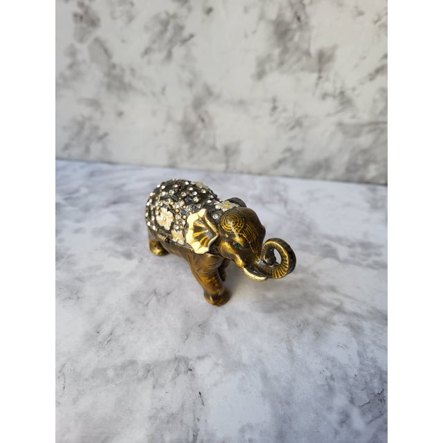 1990s Jeweled Elephant Trinket Box For Sale - Image 5 of 11