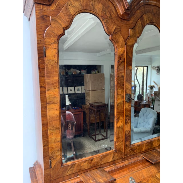 18th Century North Italian Baroque Style Figured Walnut Bureau Bookcase For Sale - Image 13 of 13