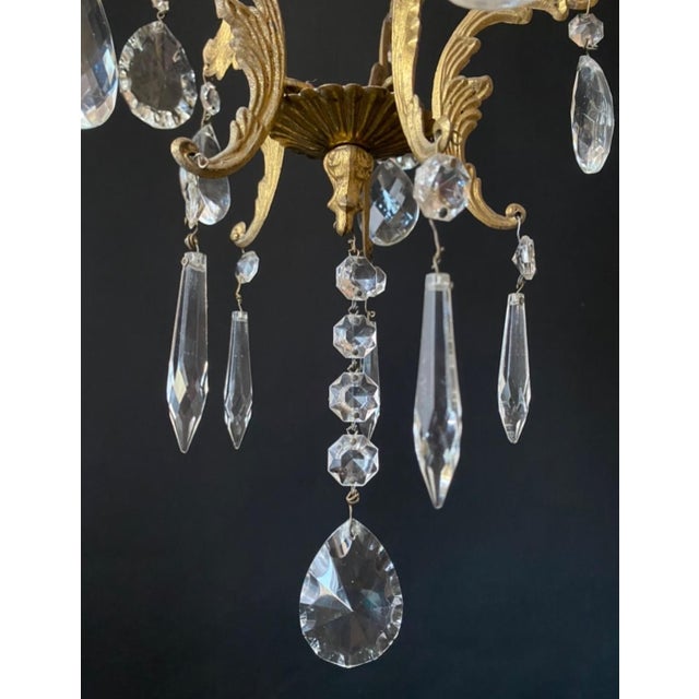Antique Chandelier with Crystals, 1960s For Sale - Image 4 of 8