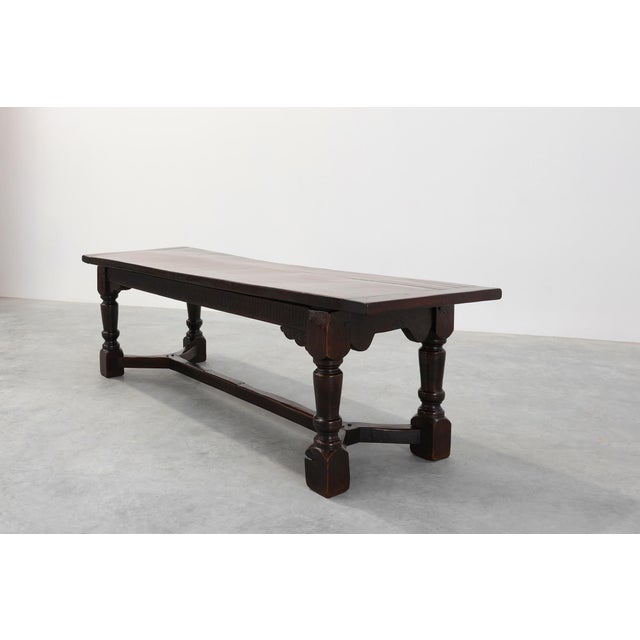 Wood 17th Century Belgian Full Dark Oak Dining Table For Sale - Image 7 of 18