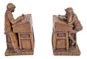 Resin Teacher and Student Bookends from Henzo, 1950s, Set of 2