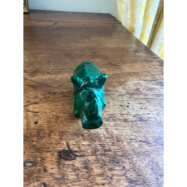 Malachite Rhinoceros Figurine For Sale - Image 4 of 6