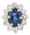 Natural Sapphire and Diamond Daisy Ring, Size 5.75 For Sale
