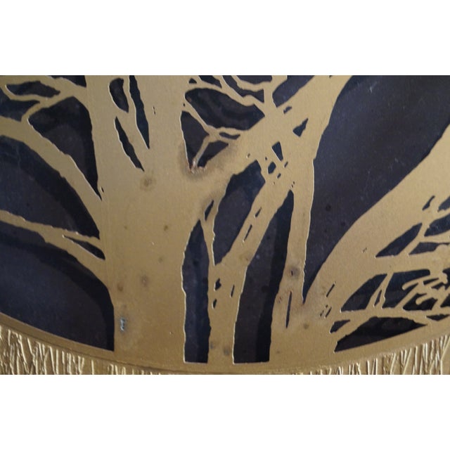 Mid Century Bijan Brass Laser Cut Tree and Bird Wall Art For Sale - Image 10 of 12