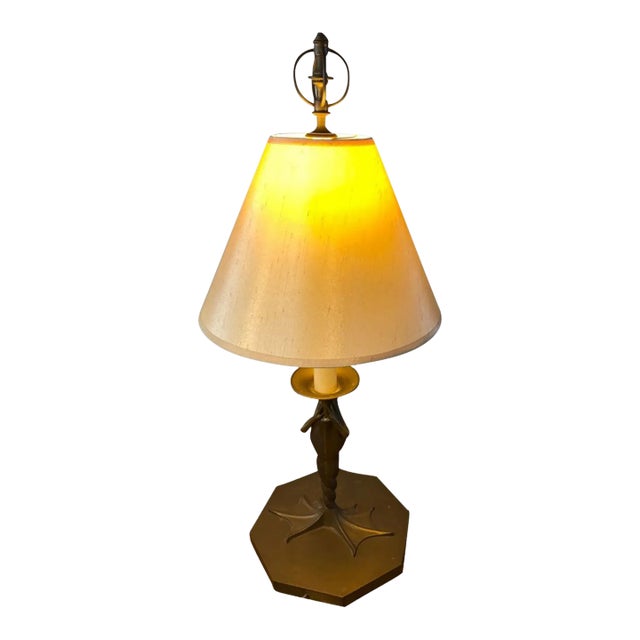 1970s Chapman Modernist Bronze Frog Lamp For Sale