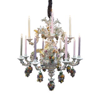 Rococo Porcelain Chandelier from Meissen, 1886 For Sale
