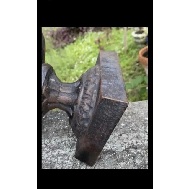 Black Antique French Cast Iron Garden Urn Planter With Decorative Relief For Sale - Image 8 of 11