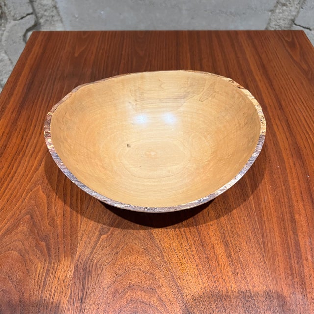 2000s Studio Art Maple Bowl Sculptural Turned Wood For Sale - Image 9 of 10