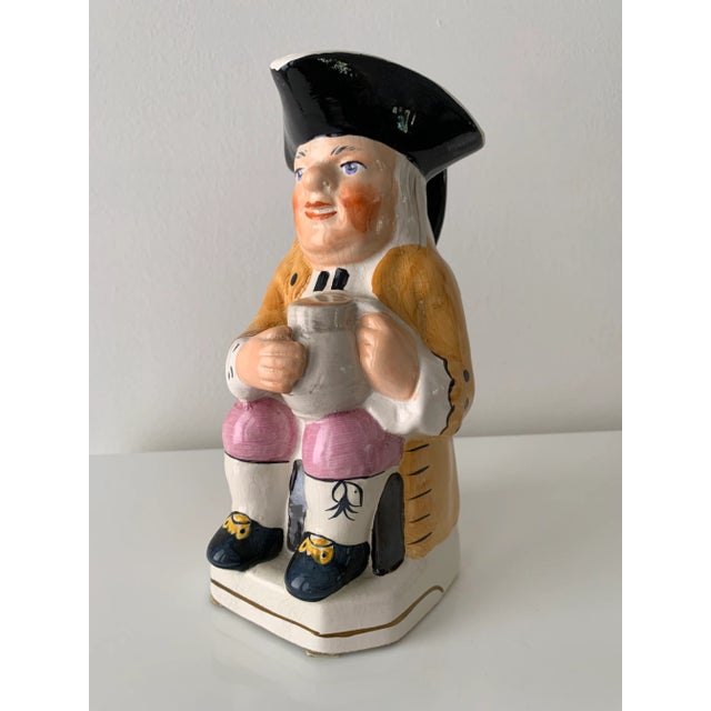 Yellow Antique Staffordshire Enoch Wood Style Toby Jug With Hat Crown For Sale - Image 8 of 8