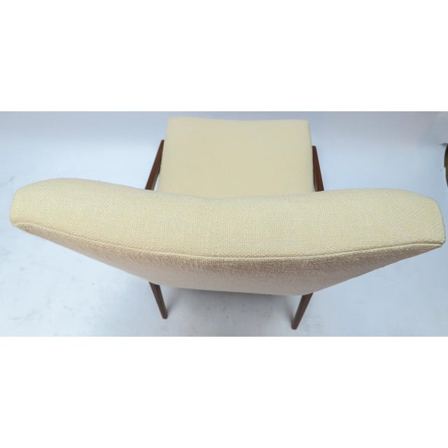 MidCentury Style Walnut Ivory Linen Dining Chairs Set of 10 Chairish