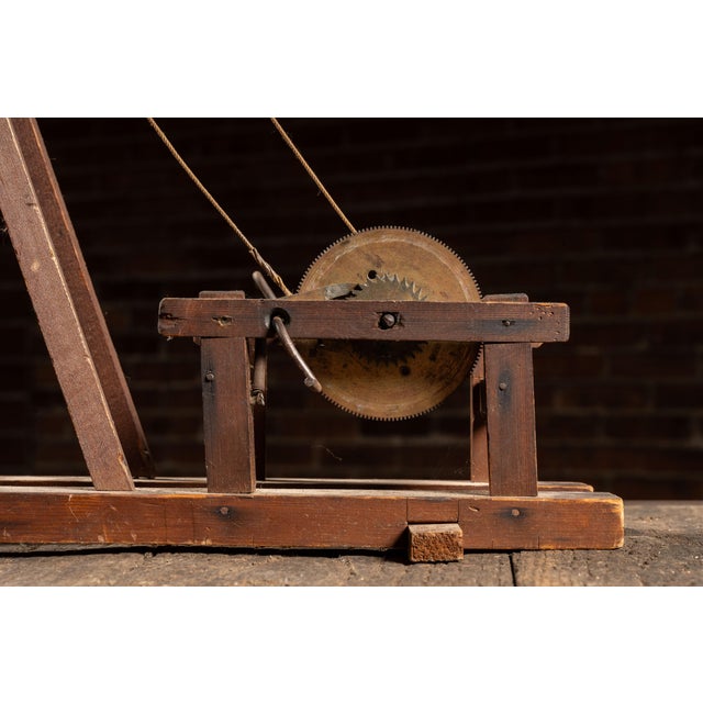 Wood Antique Hand-Built Wooden Pile Driver Instructional Model For Sale - Image 7 of 9