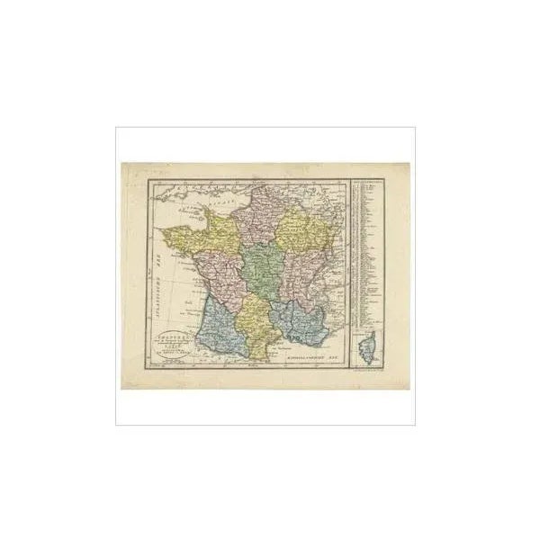 Antique Map of France by Van Baarsel, 1820s For Sale - Image 3 of 11