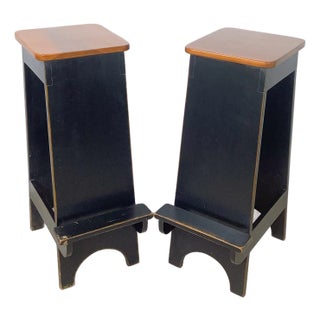 Pair of Contemporary Shaker Style Architectural Stools For Sale