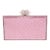 2020s Judith Leiber Rose Quartz Crystal Minaudiere Evening Clutch Shoulder Bag For Sale