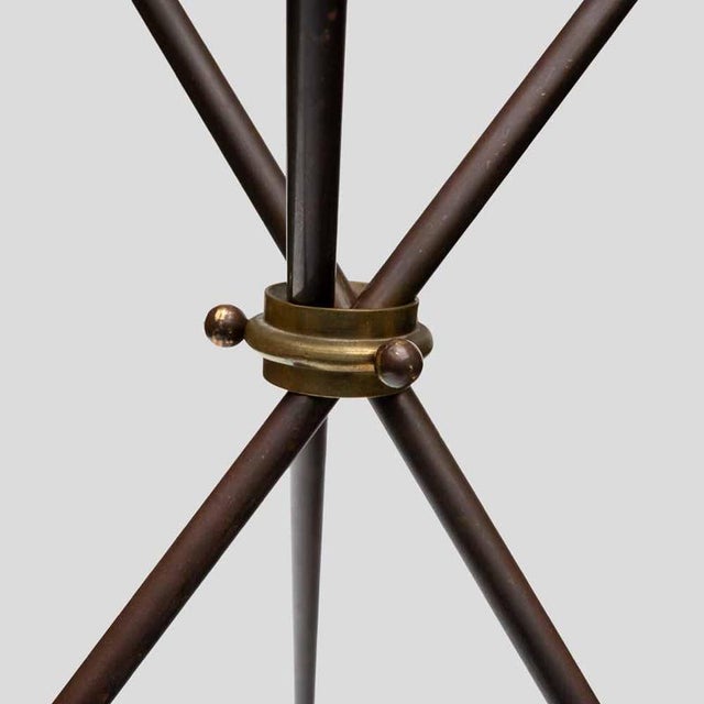Metal Directoire Style Tripod Table with Green Marble Top from Maison Jansen, 1950s For Sale - Image 7 of 10