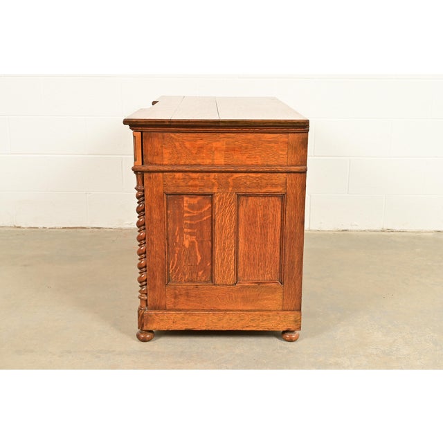 Herter Brothers Style Antique Victorian Carved Oak Dresser or Chest of Drawers, Circa 1890s For Sale - Image 13 of 15