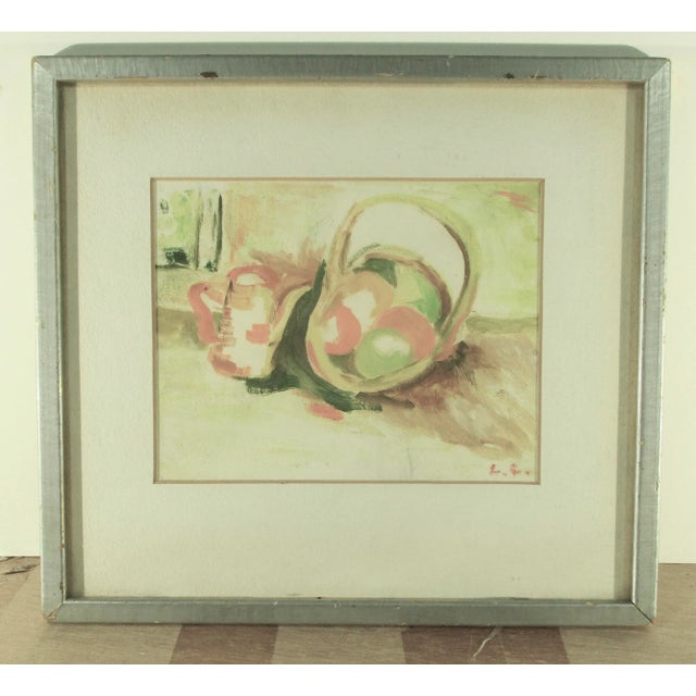 1980s Still Life Watercolor Painting, Framed For Sale In New York - Image 6 of 6