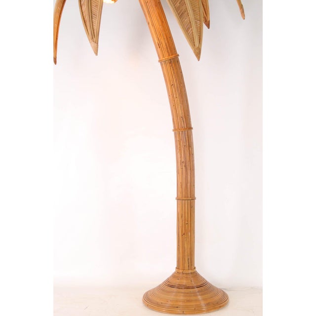 Palm Tree Floor Lamp in Rattan For Sale - Image 3 of 18