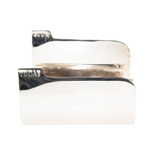 This vintage letter holder and or file holder nickel silver undulated desk accessory is from the 1970's. It is nickel...