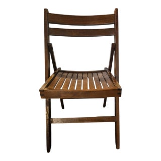 Mid-20th Century Romanian Folding Ladder-Back Chairs – Solid Wood For Sale