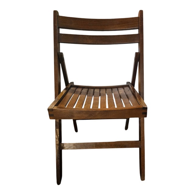 Mid-20th Century Romanian Folding Ladder-Back Chairs – Solid Wood For Sale