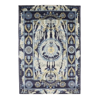 Vintage Modern Moonlit Dusk Ikat Area Rug - 09'07 X 13'10 For Sale