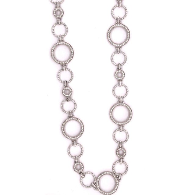 14 Karat White Gold and Diamond Necklace With 6.5 Total Diamond Weight For Sale In New York - Image 6 of 11