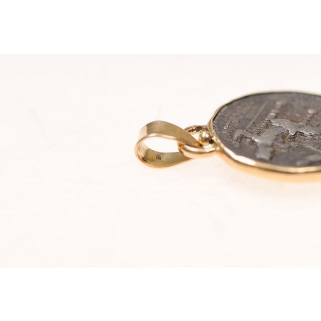 Earlier Heracles Coin Pendant Trimmed in 18K Gold For Sale - Image 4 of 12