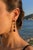 Modern Garnet & Pearl Drop Earrings Studs, Silver, Gold, Pair For Sale - Image 3 of 9