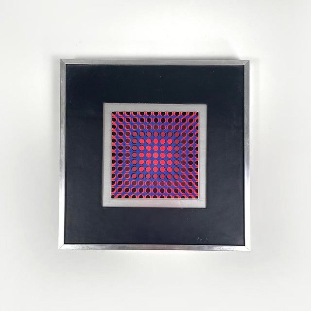 Victor Vasarely, Hungarian Modern Op Art Composition, 1970s, Framed For Sale - Image 13 of 13