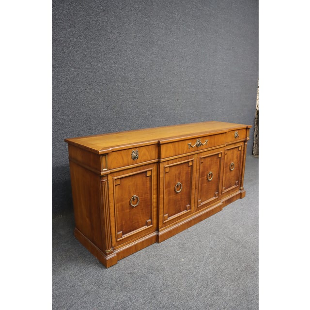 Mid 20th Century Henredon Neoclassical Style Cherry Credenza For Sale - Image 5 of 16