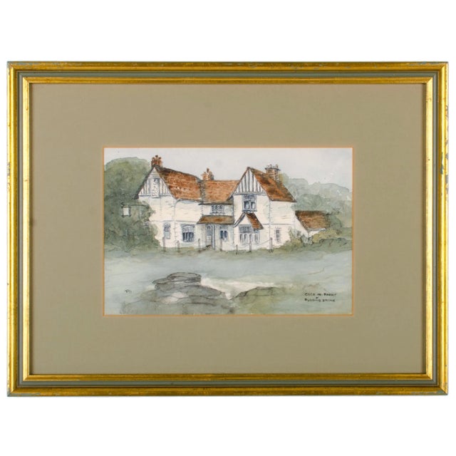 Farmhouse British Pubs Watercolor Paintings - Set of 5 For Sale - Image 3 of 10